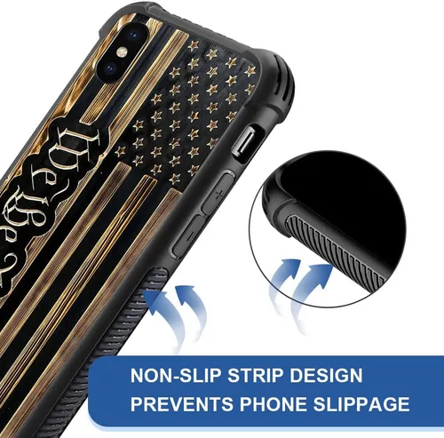 Vista 2 de DAIZAG Funda compatible con iPhone Xs, protección completa, a prueba de golpes, antiarañazos, funda de poliuretano termoplástico para hombre y We