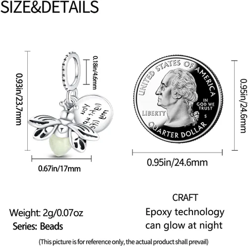 Vista 5 de Bead Charms fit Pandora Bracelet, 925 Sterling Silver Pendant Charm with 5A Cubic Zirconia for Necklace and Bracelet Birthday Mothers Day Jewelry