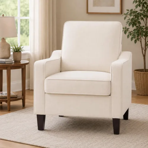 Vista 7 de Weture Silla de Acento de Estilo Moderno de Mediados del Siglo, Sillón de Lino Moderno para la Sala de Estar, Cómodas Sillas de Lectura Tapizadas
