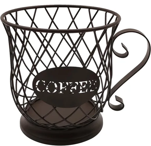 Vista 9 de Cesta de almacenamiento de cápsulas de café, organizador de gran capacidad para portavasos K Sturdy Iron Coffee Pod Organizer,Versatile Pods