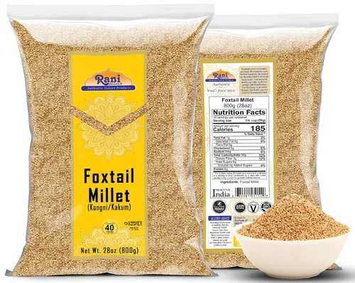Vista 2 de Rani Mijo cola de zorra pulido (Setaria italica) Granos antiguos 28.22 oz (28 onzas) ~ Todo natural Apto para gluten Sin OMG Kosher Vegano