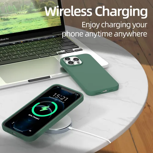 Vista 2 de Funda para iPhone 12 Pro Max, silicona líquida de alta calidad, funda protectora de cuerpo completo a prueba de caídas