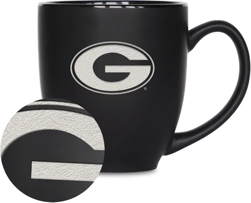 Vista 157 de Rico Industries - Taza de cerámica mate negra con grabado láser estándar de 15oz para NCAA (escuelas T & U) - Para bebidas calientes o frías