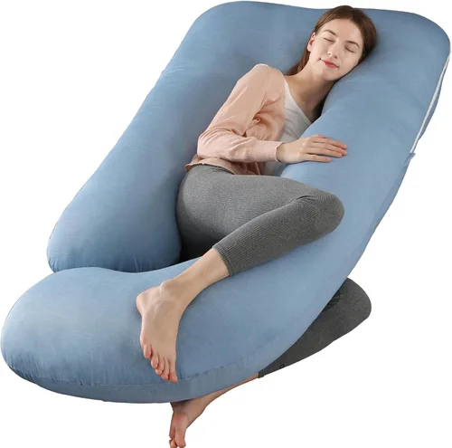 Vista 12 de BATTOP Almohada de embarazo para dormir, almohada de maternidad de cuerpo completo con funda extraíble lavable, soporte para espalda, caderas