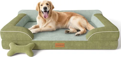 Vista 33 de CWAWZ Cama ortopédica para perros extra grandes, cama ortopédica para perros con espuma viscoelástica de gel refrescante, cama impermeable