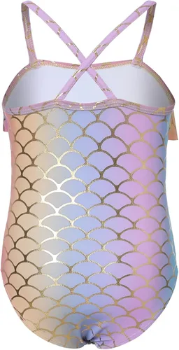 Vista 2 de Phineein Girls One-Piece Swimwear Tropical Fruit Heart Print Ruffle Bathing Suit