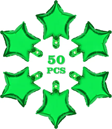 Vista 11 de Globos de estrella, 50 globos de aluminio dorados en forma de estrella de 10 pulgadas para fiesta de cumpleaños, ceremonia de graduación, boda