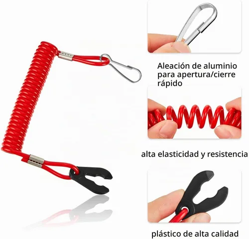 Vista 3 de Frienda 4 llaves universales para interruptor fuera de borda con interruptor de parada, cordón de seguridad para la mayoría de motores de tablero
