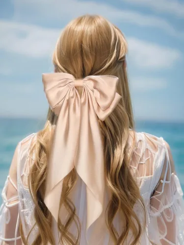 Vista 4 de Pasadores de lazo grande y horquillas de satén con cola larga de cinta, accesorios para el cabello casuales y de fiesta para mujeres y niñas