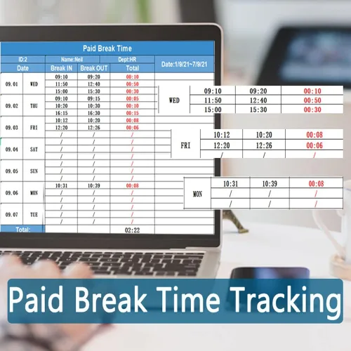 Vista 5 de KINGHOS Reloj de tiempo de huellas dactilares con software gratuito, calcula automáticamente horas extras y horas de trabajodeducir el tiempo