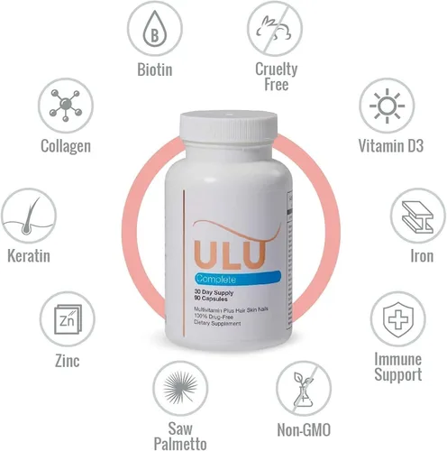 Vista 2 de Multivitamínico completo para hombres y mujeres, vitaminas para el cabello, las uñas y la piel para mujeres, biotina, colágeno, queratina y más, 180