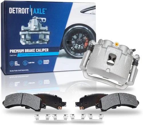 Vista 35 de Detroit Axle - Pastillas de freno para Ford F-150 99-03, 02 Lincoln Blackwood, Pastillas de freno de cerámica delanteras y traseras con repuesto
