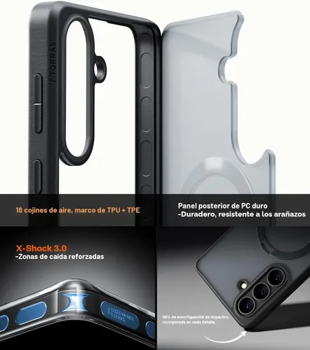 Vista 7 de TORRAS Q3 Spin - Funda para Samsung Galaxy S26, soporte magnético 360