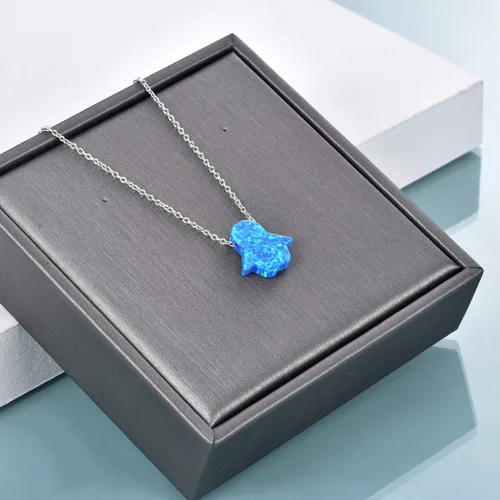 Vista 3 de MONGAS Collares de pingüino de ópalo creado de plata de ley 925, joyería de pingüino para mujer, Metal, no conocido