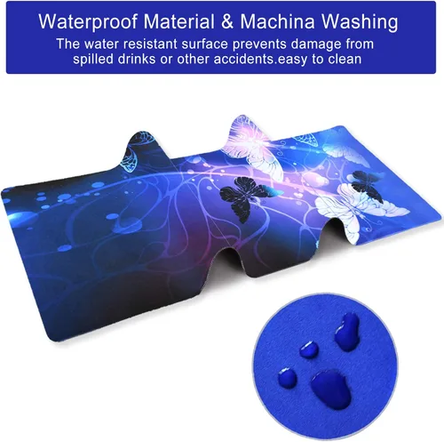 Vista 5 de Alfombrilla de mouse extendida para juegos, alfombrilla de escritorio grande con base de goma antideslizante, para computadora, laptop, teclado