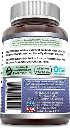 Vista 3 de Amazing Formulas Suplemento de aceite de borraja, 2000 mg por porción, cápsulas blandas, sin OMG, sin gluten, fabricado en Estados Unidos