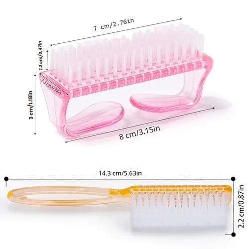 Vista 3 de Cepillo de uñas con agarre de mango, cepillos de limpieza de manos para limpiar los dedos de los pies y las uñas, kit de herramientas de limpieza