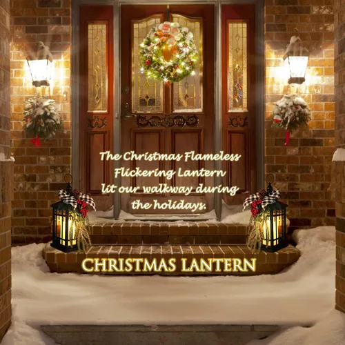 Vista 4 de Decoraciones de Navidad Farol de Navidad, farol decorativo para velas de Navidad, 14 pulgadas, farol de velas para exteriores e interiores, hogar