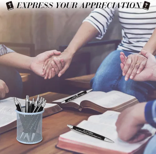 Vista 5 de Yeaqee 100 bolígrafos inspiradores de tinta metálica con cita motivacional para compañeros de trabajo, equipo de oficina, regalos de agradecimiento