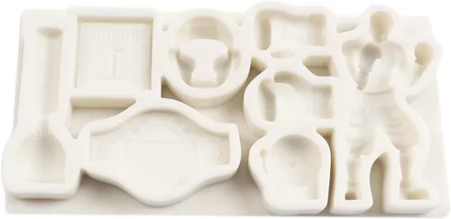 Vista 6 de QSL004 - Molde de silicona para deportes de boxeo, guantes de boxeo, moldes de fondant para decoración de pasteles, chocolate, cupcakes, pasta