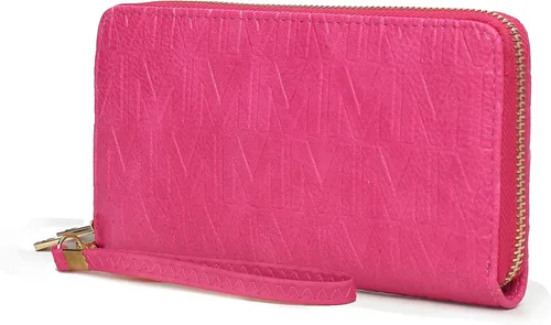 Vista 80 de MKF Collection Mia K - Cartera de pulsera para mujer, pequeña cartera de cuero vegano para tarjetas de crédito con cremallera y bolsillo