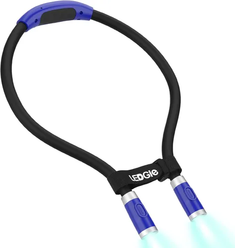 Vista 11 de LEDGLE Luz de lectura para el cuello, linternas recargables para el cuello para tejer, 4 bombillas LED + 3 brillo ajustable + brazos de silicona