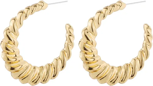Vista 7 de Wgoud Juego de 6 pares de aretes de aro de oro para mujer, chapados en oro de 14 quilates, hipoalergénicos, ligeros, gruesos, abiertos, joyería