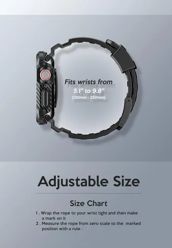 Vista 7 de i-Blason Correa deportiva de poliuretano termoplástico transpirable a prueba de golpes para Apple Watch 9, 8, 7 (1.772 in) con 2 fundas rígidas Negro