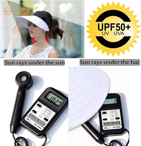Vista 6 de 2 sombreros de ala ancha para mujer, con protección UV, para golf, playa, diseño de Corea