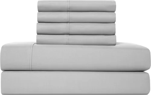 Vista 22 de Juego de sábanas tamaño individual XL de 4 piezas con 2 fundas de almohada envolventes, sábanas de microfibra suave de bolsillo profundo