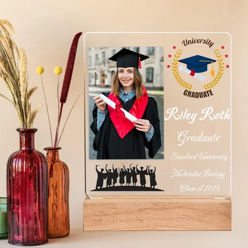 Vista 6 de Placa acrílica personalizada con foto de graduado, placa de graduación con foto personalizada, regalos de graduación personalizados para ella
