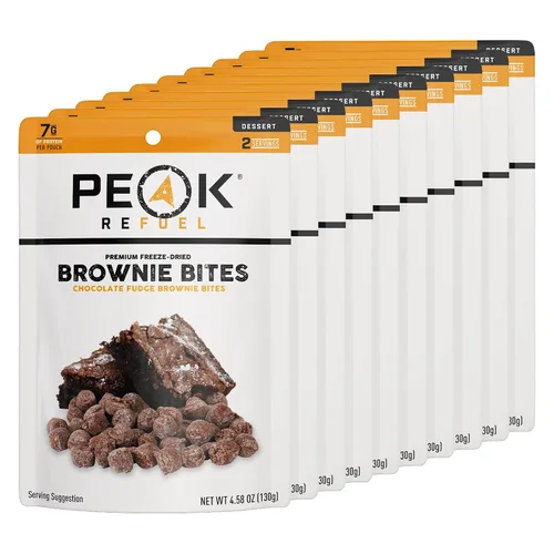 Vista 9 de Peak Refuel Fudge Brownie Bites, refrigerio liofilizado para camping, 1