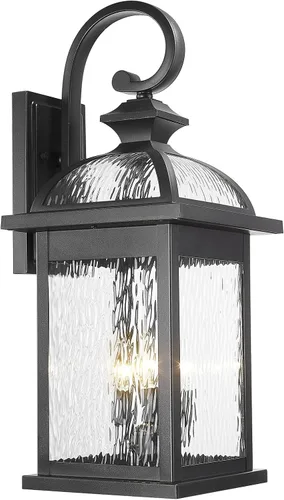 Vista 18 de Darkaway Accesorios de iluminación exterior para montaje en pared, aplique de pared al aire libre con vidrio sembrado, impermeable, accesorio