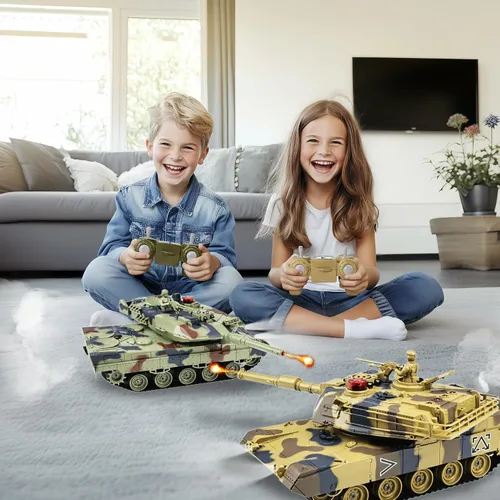 Vista 2 de KAIM 1/24 RC Tank,Remote Control Tank for Boys with Smoke, Lights & Sounds,2.4GHz Ger Leopard II Army Model,Military Toys Gift for Kids Ages 6+