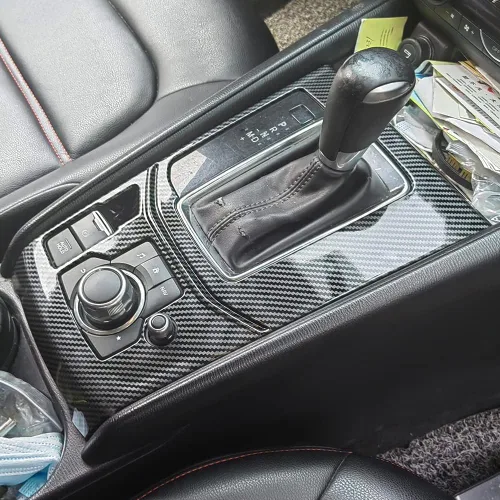 Vista 7 de AOKIO Cubierta de Panel Trim de Palanca de Cambios de Consola Central Interior para Accesorios Mazda CX5 CX-5 2017 2018 2019 2020 2021 2022 2023