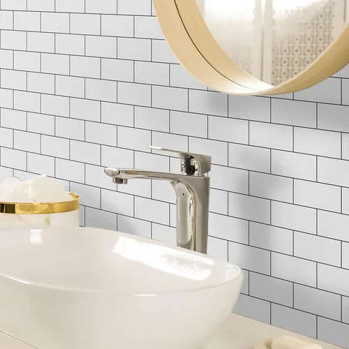 Vista 13 de Adhesivo de transferencia de azulejos de pared para decoración del hogar, despegar y pegar Vinly Splashback, calcomanías de azulejos para sala