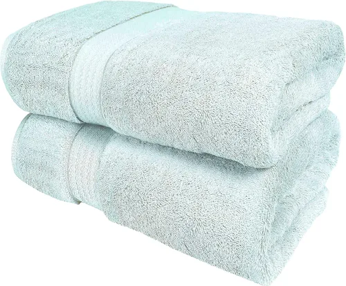 Vista 85 de GLAMBURG Juego de 2 Sábanas de Baño Extra Grandes de Algodón Premium de 700 GSM - 100% Algodón Peinado - 2 Sábanas de Baño 35x70 pulgadas - Calidad