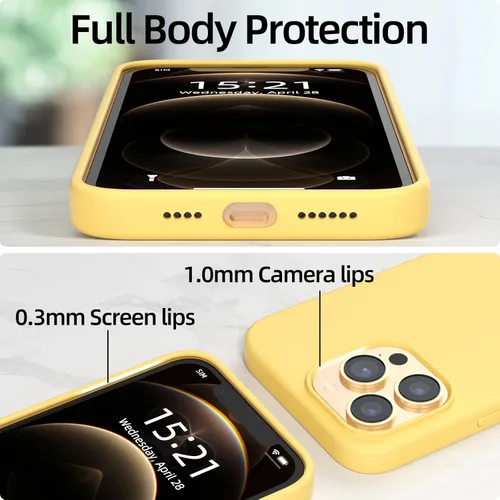 Vista 3 de Funda para iPhone 12 Pro, silicona líquida de alta calidad, funda protectora de cuerpo completo a prueba de caídas