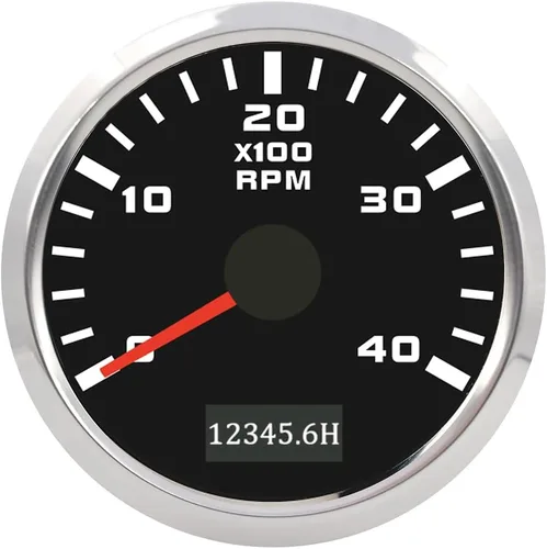 Vista 10 de ELING 52mm Generador 3000RPM Tacómetro con medidor de horas 12V 24V con retroiluminación roja
