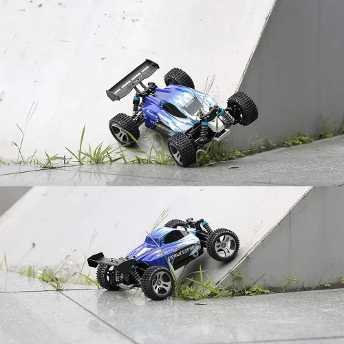 Vista 5 de GoolRC WLtoys A959 RC Car, 1:18 Escala 2.4Ghz Vehículo de Control Remoto Camiones todoterreno, 4WD 45KM/H Carreras de Alta Velocidad Buggy Car RTR