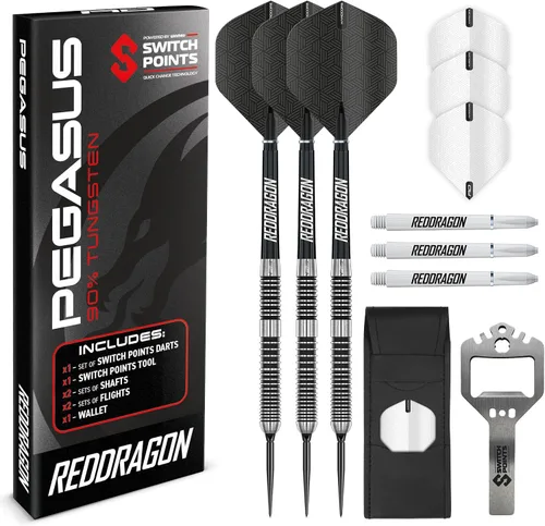 Vista 9 de RED DRAGON Dardos Pegasus Original Puntos de conmutación Pegasus - Desarrollado por Winmau Darts Punta de metal Juego de dardos de tungsteno