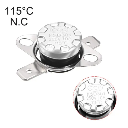 Vista 90 de uxcell KSD301 Termostato 32.0 °F/32 ° F 10 A Normalmente Cerrado N.C Ajuste Snap Disc Interruptor de temperatura para microondas, horno, cafeteras 2