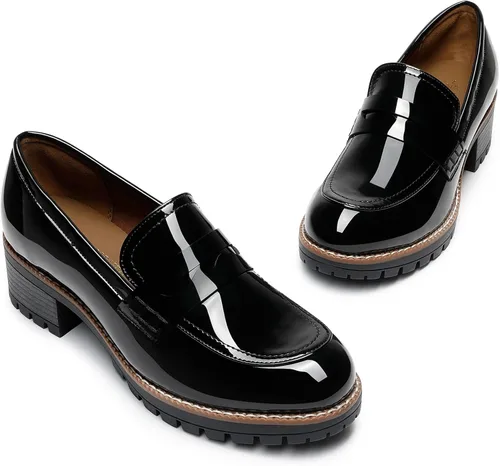 Vista 5 de DREAM PAIRS Womens Loafers, Slip On Platform Chunky Penny Heeled Loafers for Women Dressy and Work, Womens Business Casual Shoes