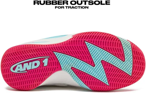 Vista 5 de AND1 Zapatos de baloncesto para niños y niñas, tenis de baloncesto geniales para niños, talla 11 a niño grande 7, tenis de caña media o alta