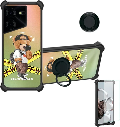 Vista 9 de Aroepurt Funda para Blu Bold N3 compatible con Blu Bold N3 Phone Cover [con protector de pantalla de vidrio templado] [PC duro + silicona suave]