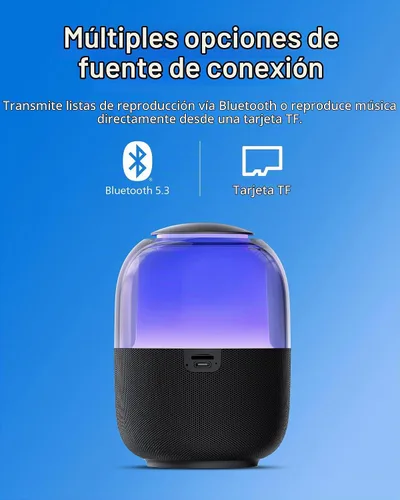 Vista 9 de Philips S2108 Altavoz Bluetooth portátil, 5 W RMS, 7 horas de reproducción, emparejamiento estéreo TWS, efectos de luz LED, carga USB-C, graves