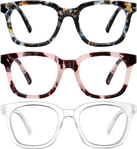 Vista 12 de Reading Glasses for Women Men - Blue Light Blocking Magnifying Readers,Square Anti-Glare Computer Eyeglasses