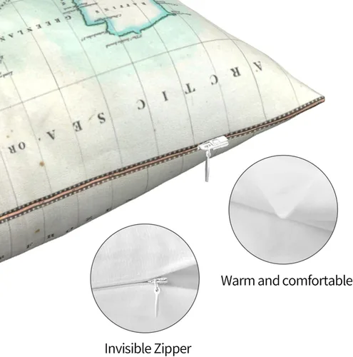 Vista 6 de Funda de almohada decorativa colorida con mapa del mundo para sofá, cama, hogar, 18 x 18 pulgadas