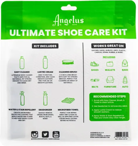 Vista 4 de Angelus Kit de limpieza de zapatos deportivos Kit de limpieza de zapatos con limpiador de zapatos, protector, desodorante, acondicionador, cepillo