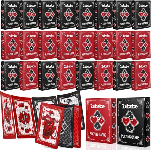 Vista 10 de Zubebe 12 Mazos de Cartas, Barajas de Cartas al Por Mayor en Tamaño Póker, Barajas de Póker Estándar para Actividades de Niños y Adultos